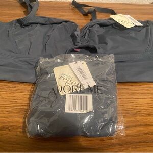 Adore Me Grey Bra and Panty